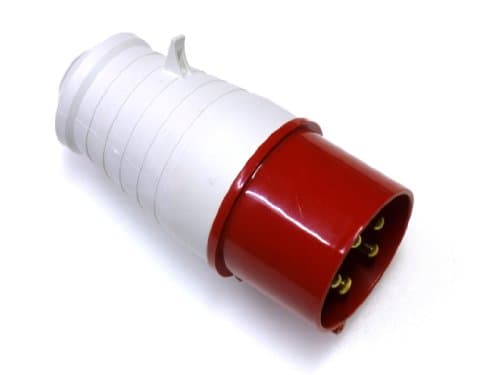 Image of Knightsbridge IP44 Plug 3P+N+E, White Red, 415V 32A