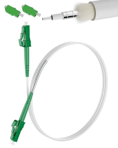 Image of VANDESAIL 3m(10ft) LC/APC to LC/APC Fiber Optic Internet Cable, Armored Single Mode Patch Cable, Fiber Optic Jumper Optical Patch Cord - SIMPLEX - 9/125um - OS1/OS2 Compatible, LSZH White