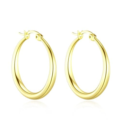 Image of Philip Jones 18k Gold Plated 25mm Hoop Earrings