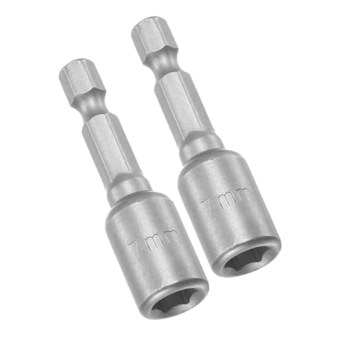 Image of TOP-VIGOR 2Pcs 7mm Nut Setter Driver Drill Bit Set, 1/4 inch Hex Shank Quick Change, 48mm Length Metric Nut Driver Set for Woodworking, Auto Repairing, Machine Maintenance, Furnitures
