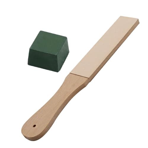 Image of Ieron Leather Strop Kit (280 mm x 40 mm) with 33g Polishing Paste and Scraper Block for Precision Sharpening and Honing of Knives and Cu-tting Tools