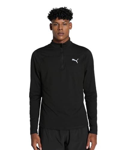 Image of PUMA Run Cloudspun Half Zip Long Sleeve Mens Running Top - Black - L