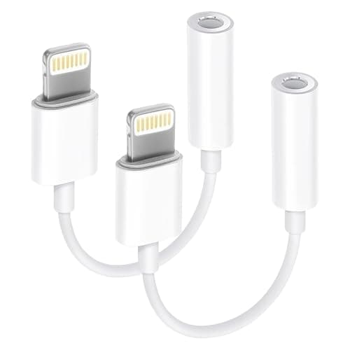 Image of [Apple MFi Certified] 2 Pack iPhone 3.5mm Headphone Adapter, Lightning to 3.5mm Earphone Jack Adapter Aux Audio Dongle Converter for iPhone 14/13/12/11/11 Pro/XR/X/XS/8/7 (2 pcs)