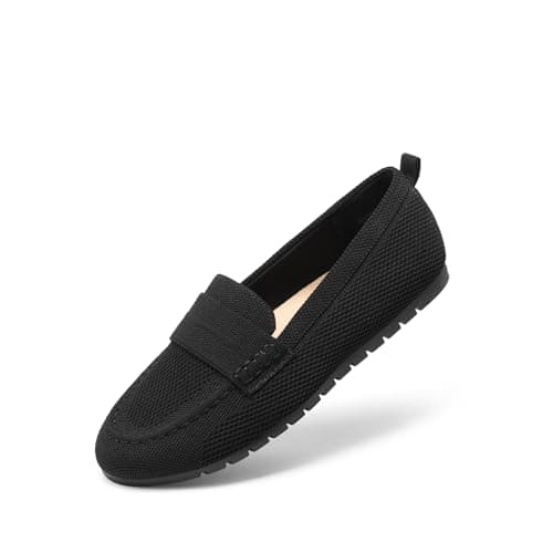 Image of DREAM PAIRS Women Loafers Slip On Flat Shoes Classic Comfort Casual Work Office Dress Shoes Lightweight Non Slip Sole,Size 6,Black,SDLS26001W