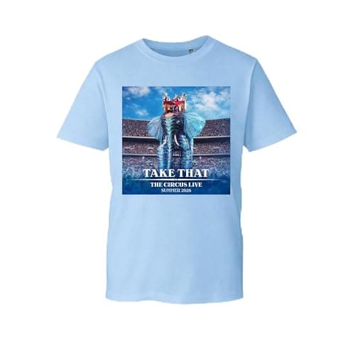 Image of Take that Circus Live T-Shirt – Retro Concert Tour Graphic Tee – Classic Music Band Fan Unisex T-Shirt (Sky, M)