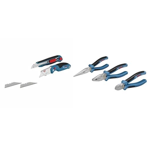 Image of Bosch Professional Two-Part Knife Set + Three-Part Pliers Set