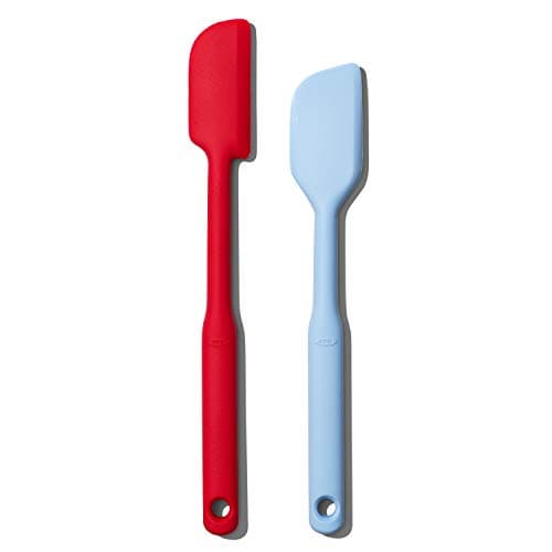 Image of OXO Good Grips 2 Piece Silicone Spatula Set, red/seltzer