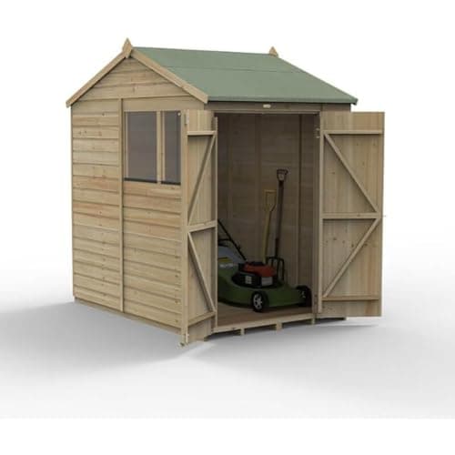 Image of Forest Garden Beckwood 5x7 Reverse Apex Shed | 2 Windows | Double Door|25 Year Anti-Rot Guarantee