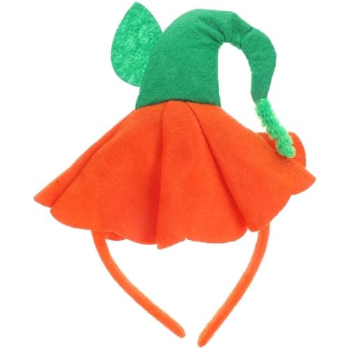 Image of SAFIGLE Pumpkin Headband Halloween Headbopper Hair Accessories for Adults Pumpkin Hat Design Headpiece Non-woven Fabric Halloween Hair Band