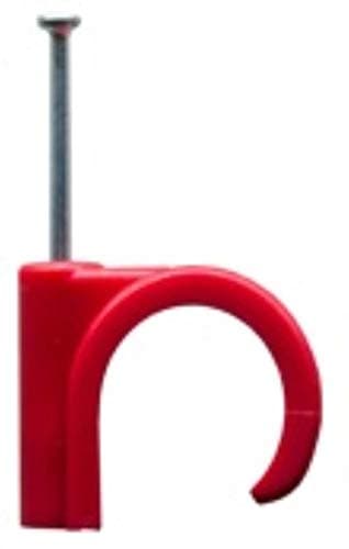 Image of Red Nail in Pipe Clip, 15mm (100)