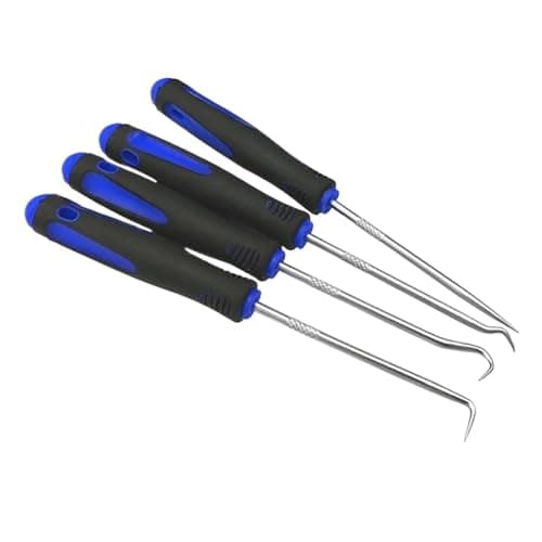 Image of MsDizi 4PCS 165mm Blue Car Oil Seal Screwdriver Set Hose Removal Hook Set O-Ring Seal Gasket Puller Remover Pick Hooks Repair Tools