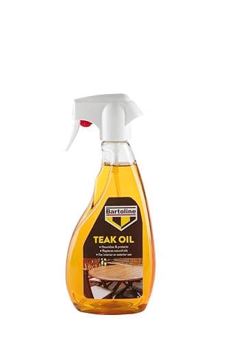 Image of Bartoline Teak Oil Trigger Spray 500ml – Deep Penetrating Wood Oil for Outdoor & Indoor Furniture Garden Furniture, Hardwood Protection & Teak Care