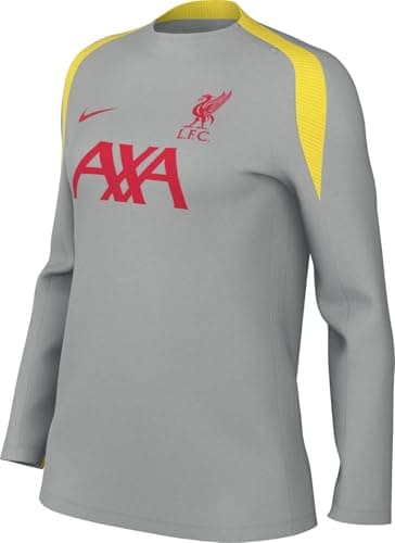 Image of Nike FC Liverpool 2024/25 Third Strike Dri-Fit Drill Top for Women, Lt Smoke Grey/Lt Smoke Grey/Global Red, FQ2502-078, S