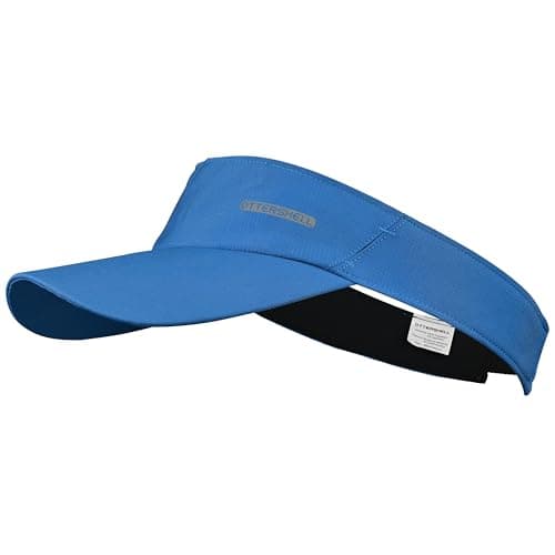 Image of OTTERSHELL Sports Sun Visor for Men and Women, Lightweight Mesh Construction, Adjustable Strap, Cooling Visor Hat for Running, Golf, Tennis, Hiking (UK, Alpha, One Size, Blue)