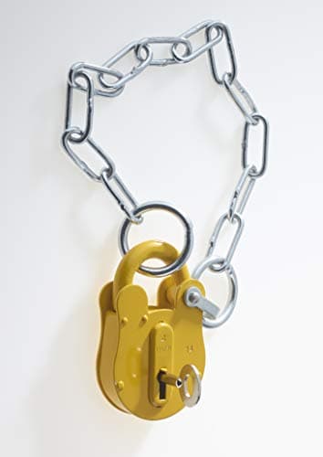 Image of FB14 Yellow Chain Type London Fire Brigade Padlock Supplied with 1 Key