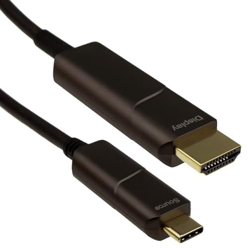 Image of kenable USB C to HDMI Cable 4K 60Hz Active Optical AOC 18Gbps HDMI 2.0 HDR Long Distance Fibre Optic Lead 10m Black