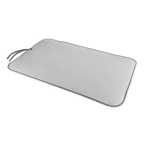 Image of Minky Homecare Deluxe Ironing Mat - Portable Pad for Ironing - Large Surface 39.4 x 23.6 Inches - for Top of Dryer, Washer, Table Top - Metallic Silver