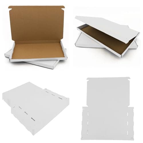 Image of AKAR Corrugated White A4/C4 Large Letter Postal Box - 320x230x20mm - Pack of 25