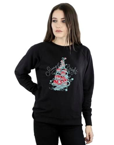 Image of Disney Women's The Nightmare Before Christmas Scary & Bright Sweatshirt Black XXXXX-Large