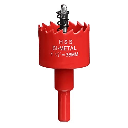Image of Hole Saw 38 mm, 25 mm Bi-Metal Cutting Depth HSS M 42 Hole Cutter for Cutting Wood, Plastic, Drywall, Plasterboard and Soft Metal Sheet