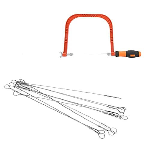 Image of Coping Saw Blades, 10-Piece High Carbon Steel Wire Saw Set with Spiral Teeth - 150mm Mini Blades for Straight & Curved Cuts in Plastics, Acrylic, Soft Woods & DIY Models