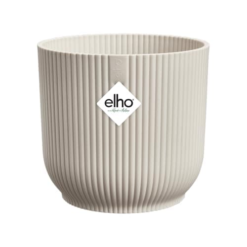 Image of elho Vibes Fold Round Mini 11-100% recyclable Flower Pot - Indoor plant pot - Ø 11.1 x H 10.5 cm - White/Linen White
