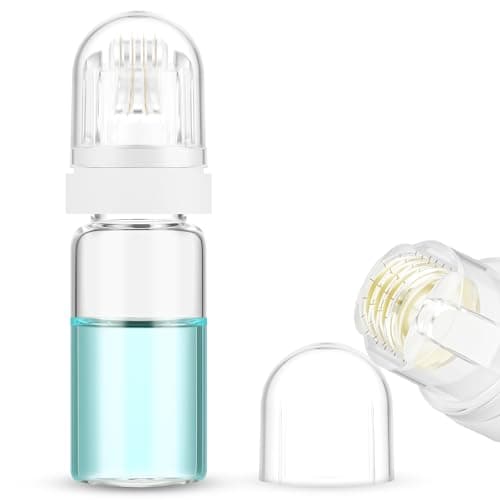 Image of ALIIP 0.5mm Micro Needle Roller,64-Pin Derma Roller for Face & Skin Care,Microneedling Tool with 10ml Glass Bottle,Stainless Steel Roller Head for Anti-aging Skin Care Hair Beard Growth Stimulation