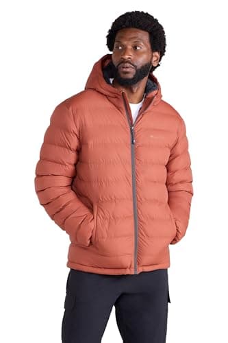 Image of Mountain Warehouse Seasons Mens Fur-Lined Padded Jacket - Microfibre insulation & Faux Fur Puffer Coat with Side Pockets - Best for Autumn, Winter, Outdoors Burnt Orange 2XL