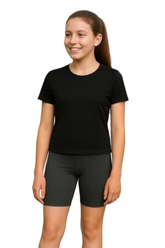 Image of PopCouture Girls Premium Activewear Gymnastics Sports Cycling Shorts Grey 9-10 Years