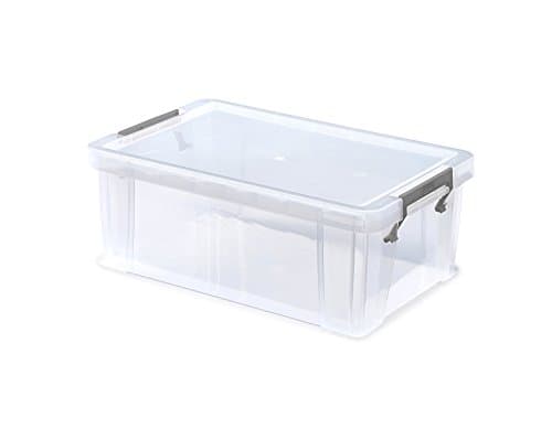 Image of Whitefurze Allstore Container with Silver Clamp, Plastic, Natural, 10 Litre
