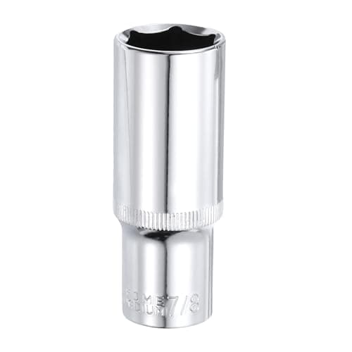Image of sourcing map 6-Point Socket 1/2" Drive by 7/8" SAE 3.07" Length Deep Socket CR-V Square Drive Sockets Mirror Polished Chrome Socket Hand Tool for Car Repair Mechanical Maintenance