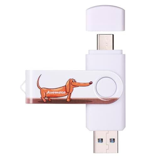 Image of Avomoco 64GB Dual OTG USB 3.2 Gen 1 Super High Speed Photo Backup Stick for Cell Phones with Type C/USB C Port,Compliant with iPhone15/16/17&Samsung, LG,Google,one Plus Phones.etc.