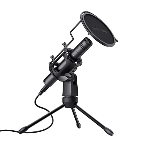 Image of Trust Gaming USB Streaming Microphone GXT 241 Velica - Condenser Mic with Tripod Stand and Pop Filter for Computer, Laptop, PC, Podcast, Studio, Singing, Recording, Black