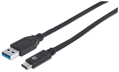 Image of Manhattan USB-C to USB-A Cable, 1m, Male to Male, 10 Gbps (USB 3.2 Gen2 aka USB 3.1), 3A (fast charging)