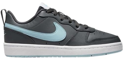 Image of Nike Boy's Court Borough Low 2 (Big Kid), Grey/Ocean Bliss-w (Bq5448-018), 5.5 Big Kid
