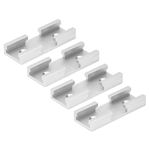Image of 4PCS T Track Intersection Kit, Aluminum Alloy Woodworking Cross Track Connector, T Track Accessories for Woodworking Jigs and Fixtures, T Track Woodworking Track Clamps (Silver)