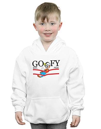 Image of Disney Boys Goofy By Nature Hoodie White 5-6 Years