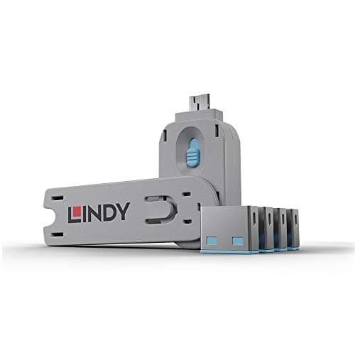 Image of LINDY USB Port Blocker - Pack of 4 Colour Code: Blue
