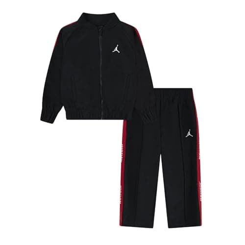 Image of NIKE Jordan Acetate Essentials Boys' Tracksuit, Black, Black/Red/White, 12-13 anni