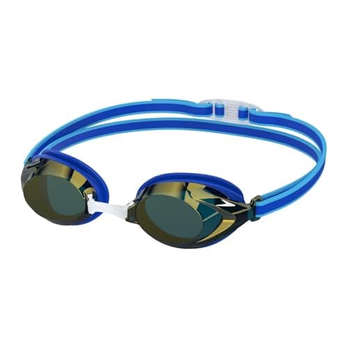 Image of Speedo Unisex-Youth Vanquisher 3.0 Mirrored Goggles | Swim | Enhanced Vision, Cobalt Pop, One Size