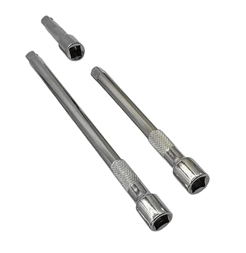 Image of Amtech – 3pc 3/8" Extension Bar Set, 75/150/225mm Polished Chrome Steel for Improved Access to confined or recessed Fasteners in Mechanical and DIY tasks