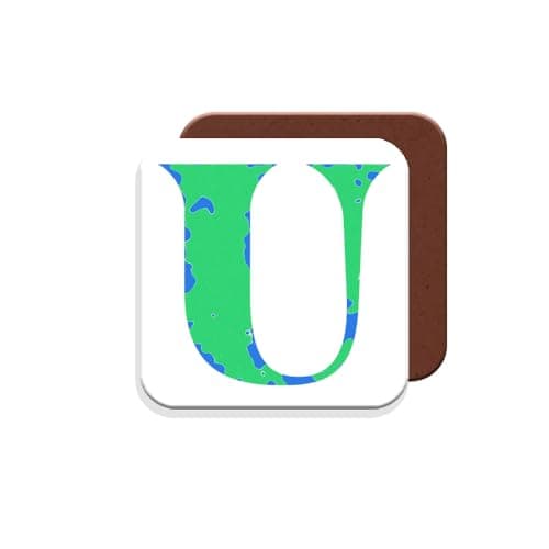 Image of MUGGZ - Alphabet Initial Letter U - Coaster with Monogram - Each Letter A Unique Individual Design