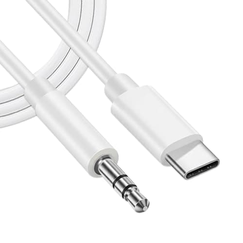 Image of HEIZHU Aux to Usb C, Usb C Aux Cable 3.5mm Audio Jack Cable, Type C to Headphone Male Cord Car Cable Compatible for iPhone 15/15Plus/Pro/Pro Max, Galaxy S23 Ultra Pixel 7 for Car Stereo (White 1M)