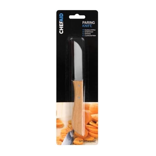 Image of Chef Aid Paring Knife, Essential Kitchen Knife with Sharp Stainless Steel Blade and Comfortable Wooden Handle, Ideal for Peeling, Chopping & Slicing Fruits and Vegetables
