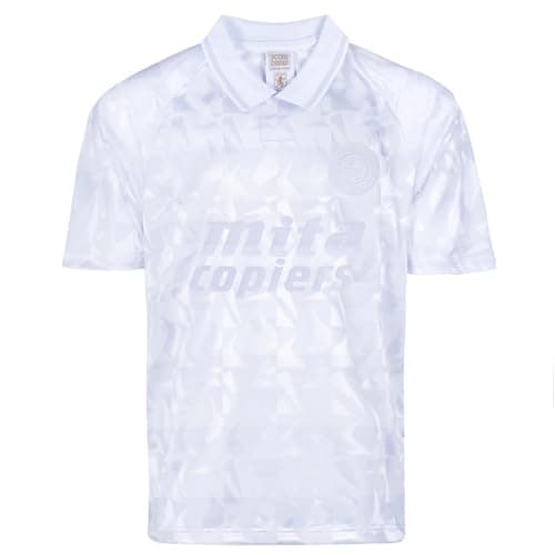Image of Score Draw Aston Villa 1990 Blank Out Retro Football Shirt White Large Polyester