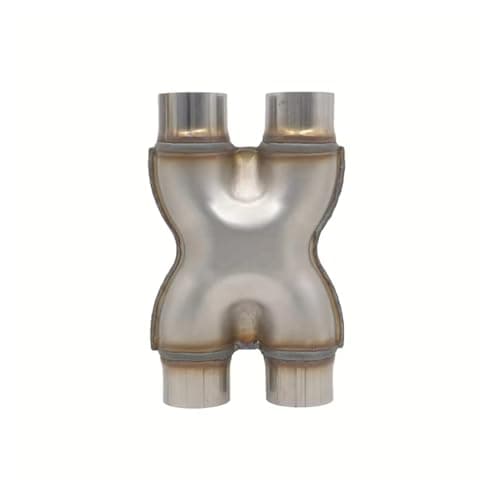 Image of Car Exhaust System Universally Stainless Steel Exhaust Pipe Modification H X-Type Four-Way Connector 63 76mm Tail Pipe(76 mm)