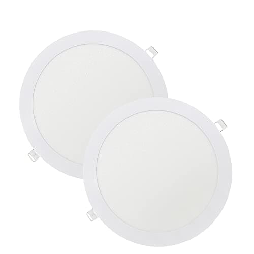 Image of Brightex, Pack of 2 Led Panel Light Round 20W (Higher Than 18w) Recessed 1800 Lumen Down Lights Spotlights Ceiling Flat Ultra Slim Circel Lamp Downlight Cool White 7000k (2 Year WARRNTY)