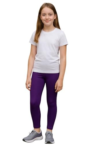 Image of PopCouture Girls Premium Dance & Gymnastics Sports Activewear Leggings Purple 7-8 Years