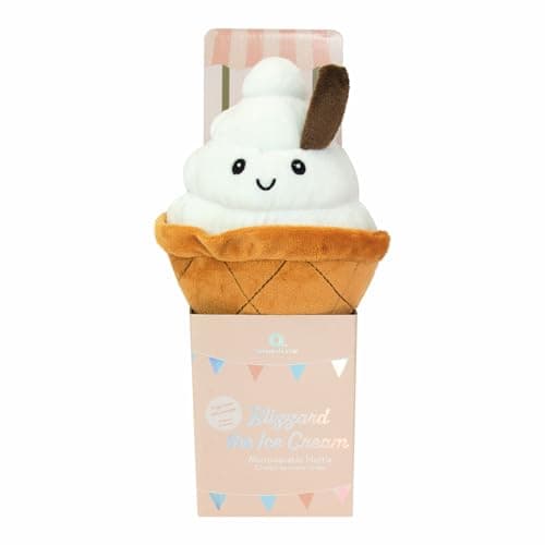 Image of Aroma Home Microwavable Hottie Heated Snack Shaped Plush Lavender Scented Hot Cold Pack (Blizzard The Ice Cream)