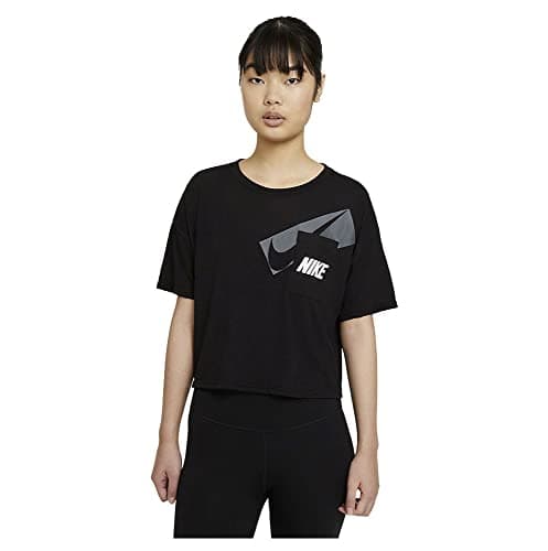 Image of Nike DC7189-010 W NK Dry GRX Crop TOP T-Shirt Womens Black/(White) XS